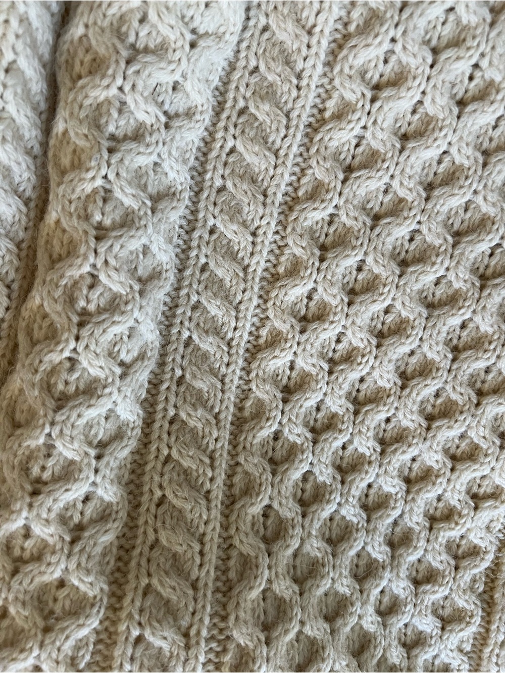 Aran Crafts Cream Cable-Knit Button Cardigan with Pockets - Picture 5 of 15